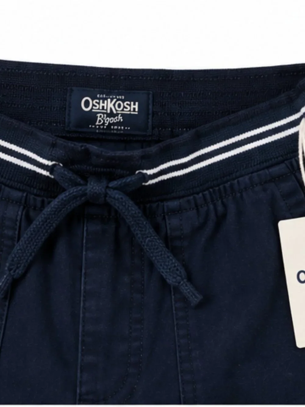 OshKosh - Boys Navy Blue Stretch Cargo Shorts Size 8 Drawstring Waist [NWT]